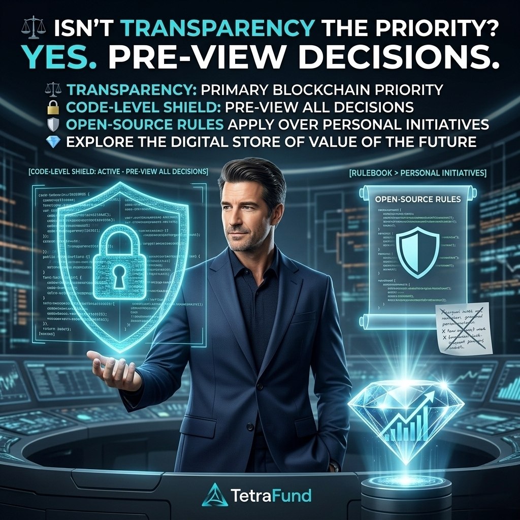 Tetra_Fund's tweet photo. ⚖️ Isn't transparency the primary priority in blockchain architecture?

🔒 Code-level transparency shield where you can pre-view all decisions.

🛡️ Order where open-source rules apply over personal initiatives.

💎 Explore the digital store of value of the future with us.

#Transparency #SmartContract #TetraFund #Crypto