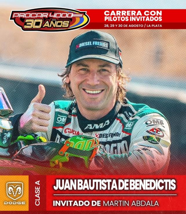 Procar_4000's tweet photo. Martin Abdala suma a este desafió a Juan Bautista De Benedictis. El Piloto de Necochea, actual protagonista del Turismo Carretera dará batalla como invitado del Piloto de Moreno al comando del Dodge del Guarnaccia Motorsport. Se pone en juego el GP “BASSO y ROJAS COMPETICIÓN”. https://t.co/x9FYWVyipZ