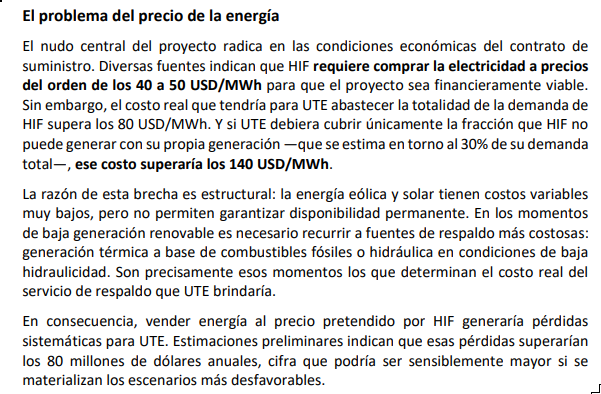 ChanchoQueVuela's tweet photo. @5noticiasuy Algún periodista le preguntó al señor cuánto quiere pagar HIF por la energía que va a consumir y que ese precio es a pérdida de UTE? 
Fuente AUTE 👇 https://t.co/9zNKwzncIc