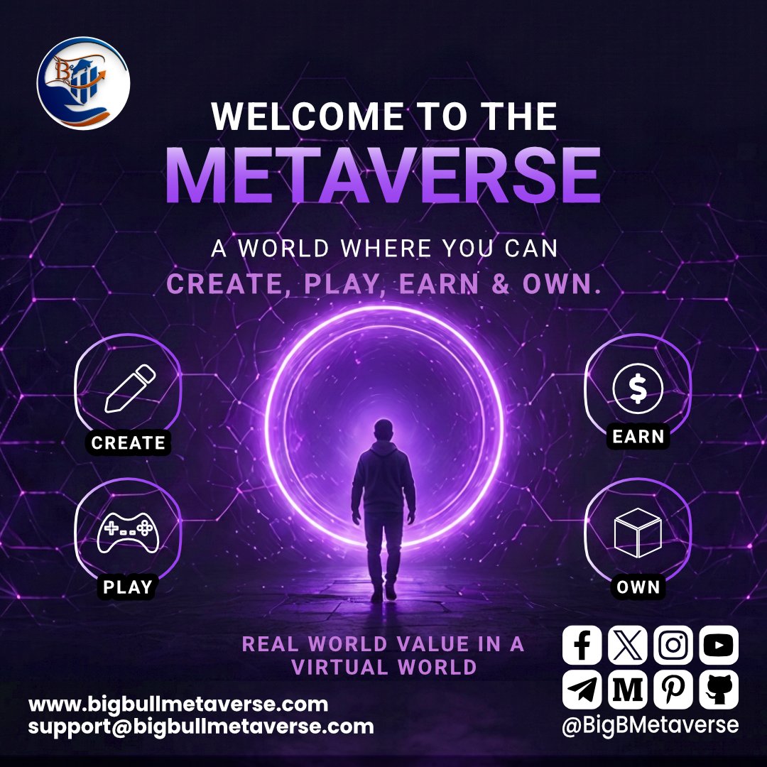 BigBMetaverse's tweet photo. A new digital world where you can CREATE • PLAY • EARN • OWN. 🎮💰
Step into the future where virtual experiences meet real-world value.
🔥Your world. Your assets. Your opportunities.
Are you ready to enter the BigBull Metaverse?

#BigBullMetaverse
#Metaverse
#Web3
#Blockchain https://t.co/afqliJe9ev