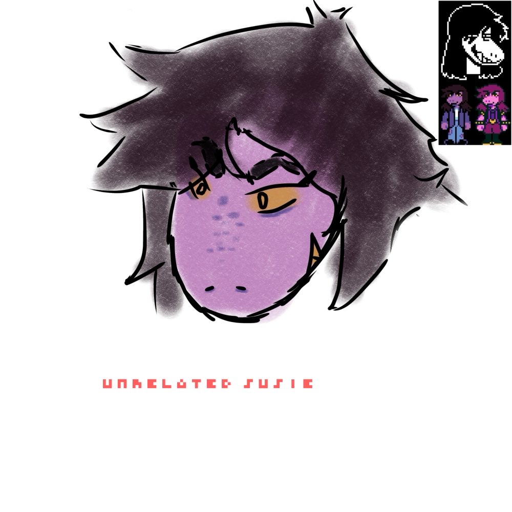 garlupo's tweet photo. i know #deltarune ch6 won’t have a playable weird route but i think a cutscene or even just dialogue about the towns reactions to what would only really appear to them as either a double suicide or a double homicide with susie sadly as the main suspect. would be cool me thinks. https://t.co/DK31mFa8wD