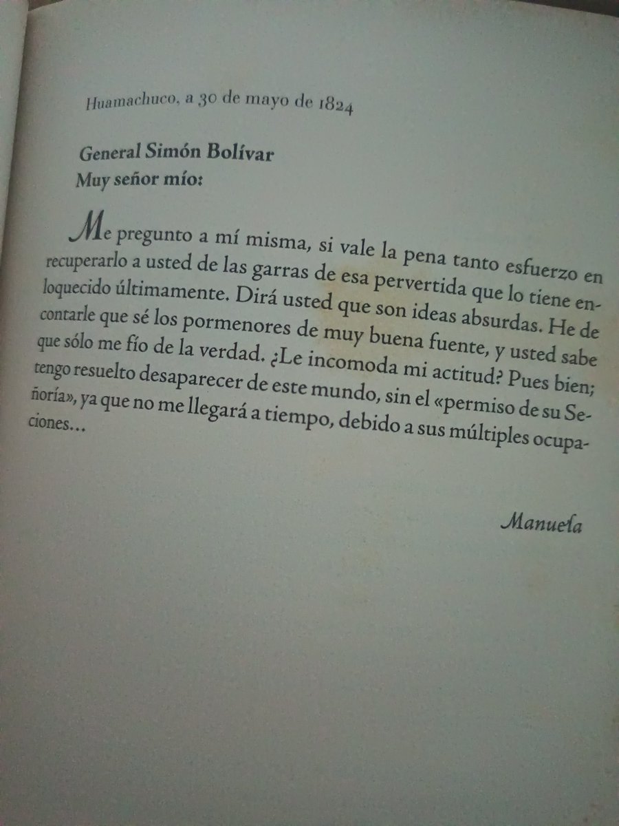 ruthgordones's tweet photo. Me parece súper divertido como Manuela amenazaba constantemente a Bolívar con matarse por andar él de sin vergüenza. https://t.co/TzfVdOVLyN