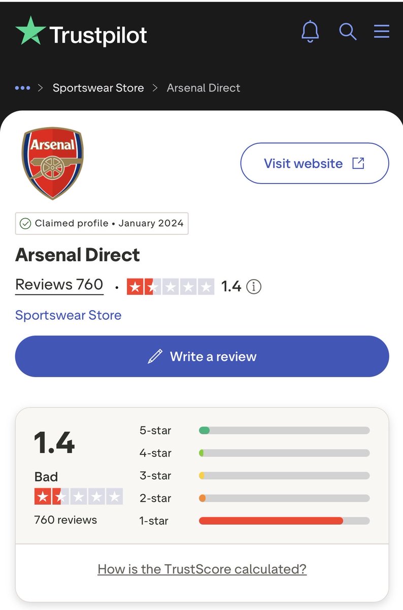 PhoenixDantes's tweet photo. @themagic_tophat Arsenal Direct is obysmal. Worst customer experience I have ever encountered. Cancelled my order last week, no explanation. They refuse to allow you to speak to anyone. It’s appalling. https://t.co/R7jVxbYv83