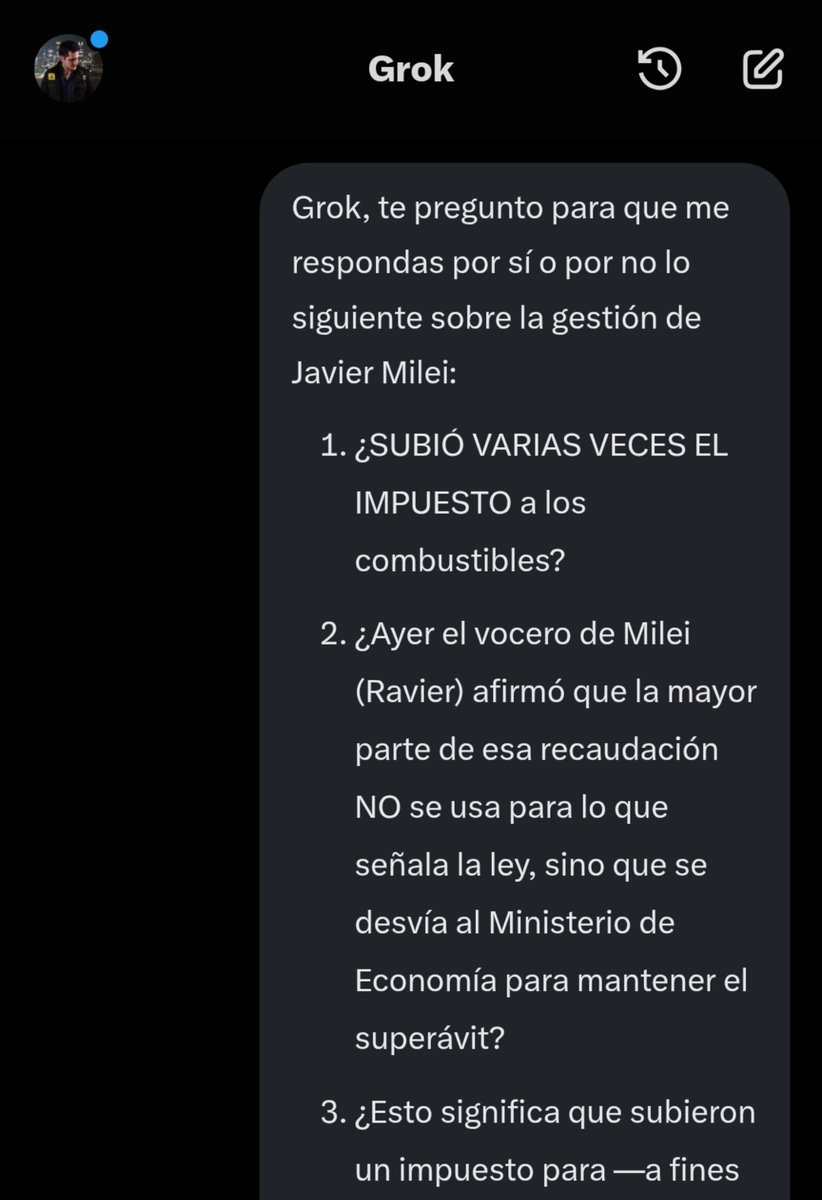 augustogrinner's tweet photo. Hasta Grok se da cuenta: MILEI AUMENTÓ VARIAS VECES UN IMPUESTO (no se cortó ningún brazo) para poder decir que mantiene el SUPERÁVIT. 🙄

Mantiene el superávit malversando fondos y aumentando impuestos. Re liberal. https://t.co/2UAGQOXA7C