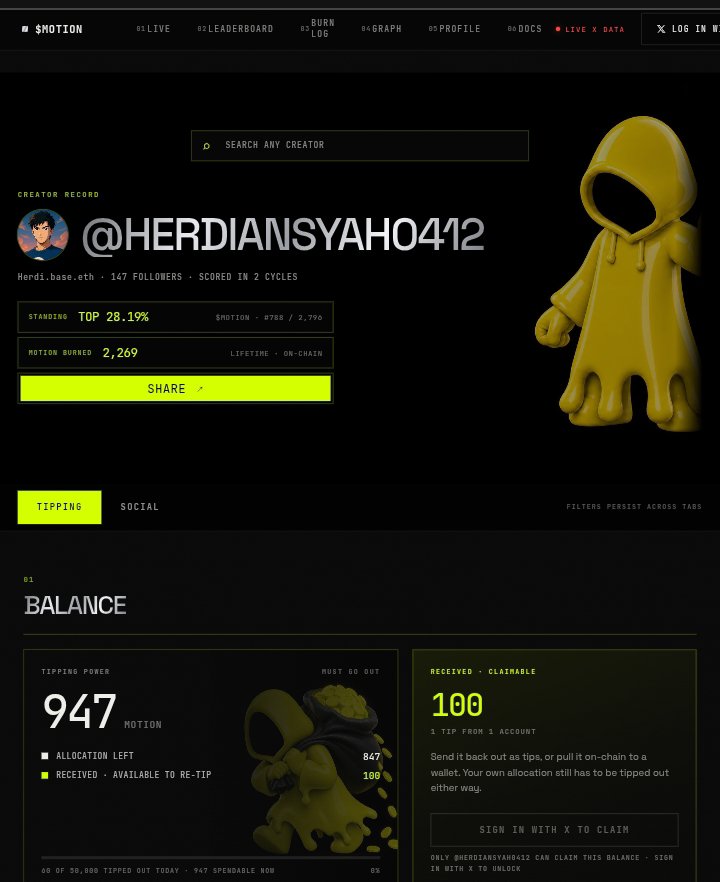 Herdiansyah0412's tweet photo. Guys please, Sebelum kalian send $MOTION dan tag bot @tipmotion. coba cek balance kalian ? Apakah ada balance nya atau 0 ?
Jangan buat bot memaksa mengcheck akun kalian padahal balance kalian 0. Itu yang membuat bot lambat
Jika kalian masih 0 coba komen nanti ku kirim @motiontip https://t.co/LOmHAWc5FX
