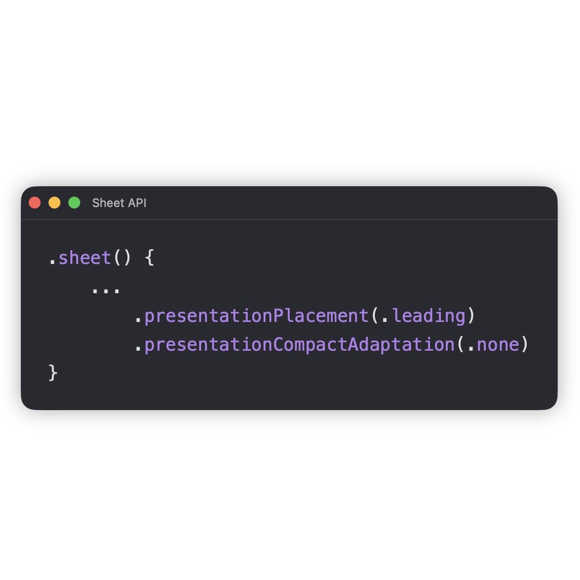 _Kavsoft's tweet photo. iOS 27 introduced a new modifier called “presentationPlacement”, which lets us position a sheet in any horizontal direction on screens with a “regular” horizontal size class!

NOTE:  
This modifier works on iPadOS and iOS under resizing mode, but in standard iOS landscape mode it shows a full sheet view. 

By adding “presentationCompactAdaptation(.none)”, we can also make sure it floats the same as iPadOS in standard iOS landscape mode✌️