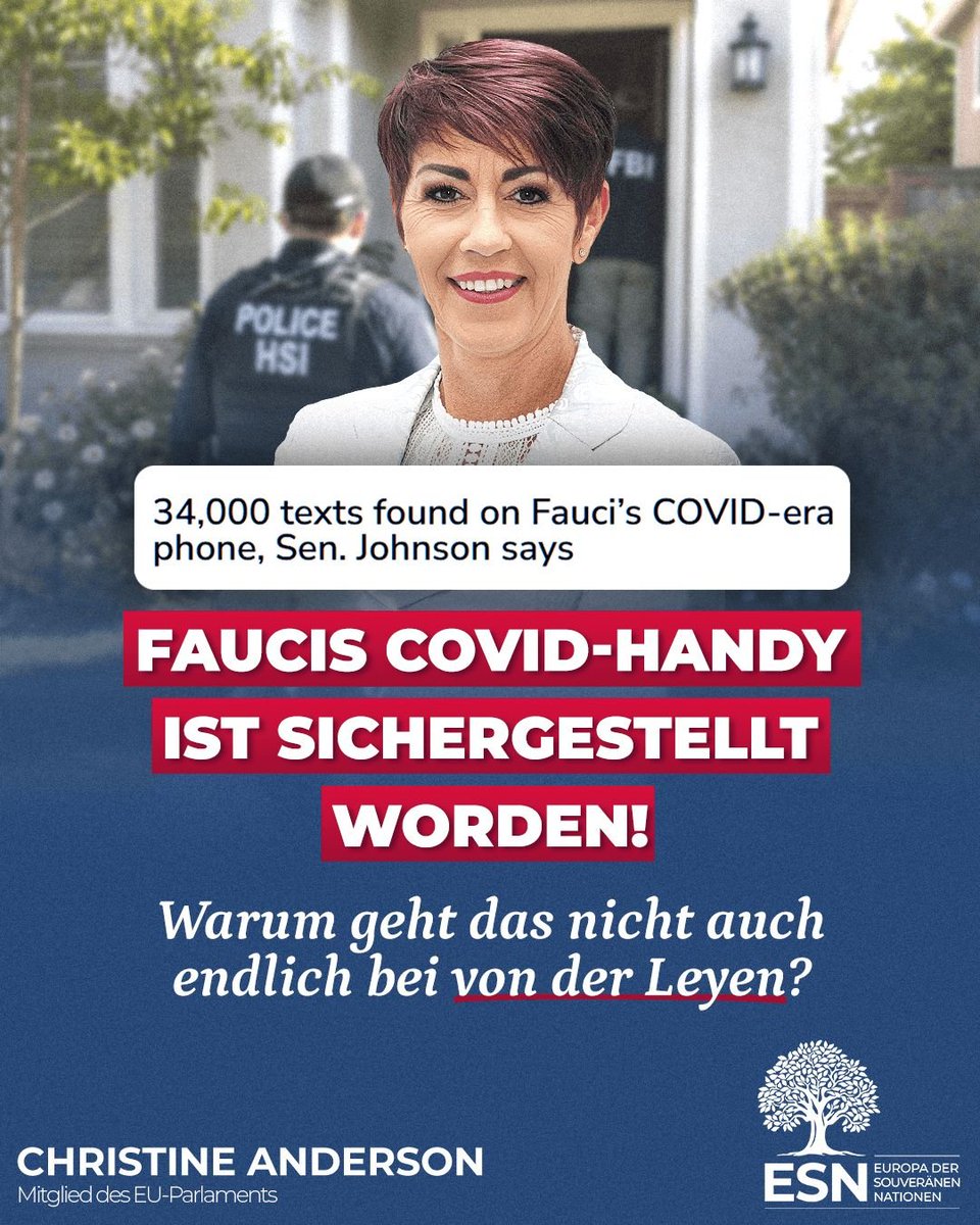 AndersonAfDMdEP's tweet photo. ++ #Fauci’s #Covid mobile phone has been seized.
Why can’t the same finally be done with #vonderLeyen’s? ++
#Pfizergate #Pfizer https://t.co/o7Kqhv0OjS