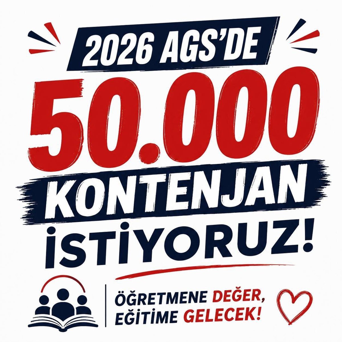 Cihat_Gumus1's tweet photo. @isamesihsahin Okullardaki öğretmen açığı her geçen gün artıyor. 400 bin adaya verilen 10 bin kontenjan yetersizdir. Eğitimde kalkınma için en az 50 bin atama talep ediyoruz.
@RTErdogan @dbdevletbahceli @YusufTekin @TalipGeylan06 @tcmeb @Akparti @tciletisim @oktay_saral #AGS50Binatama https://t.co/rAegZDbtQW