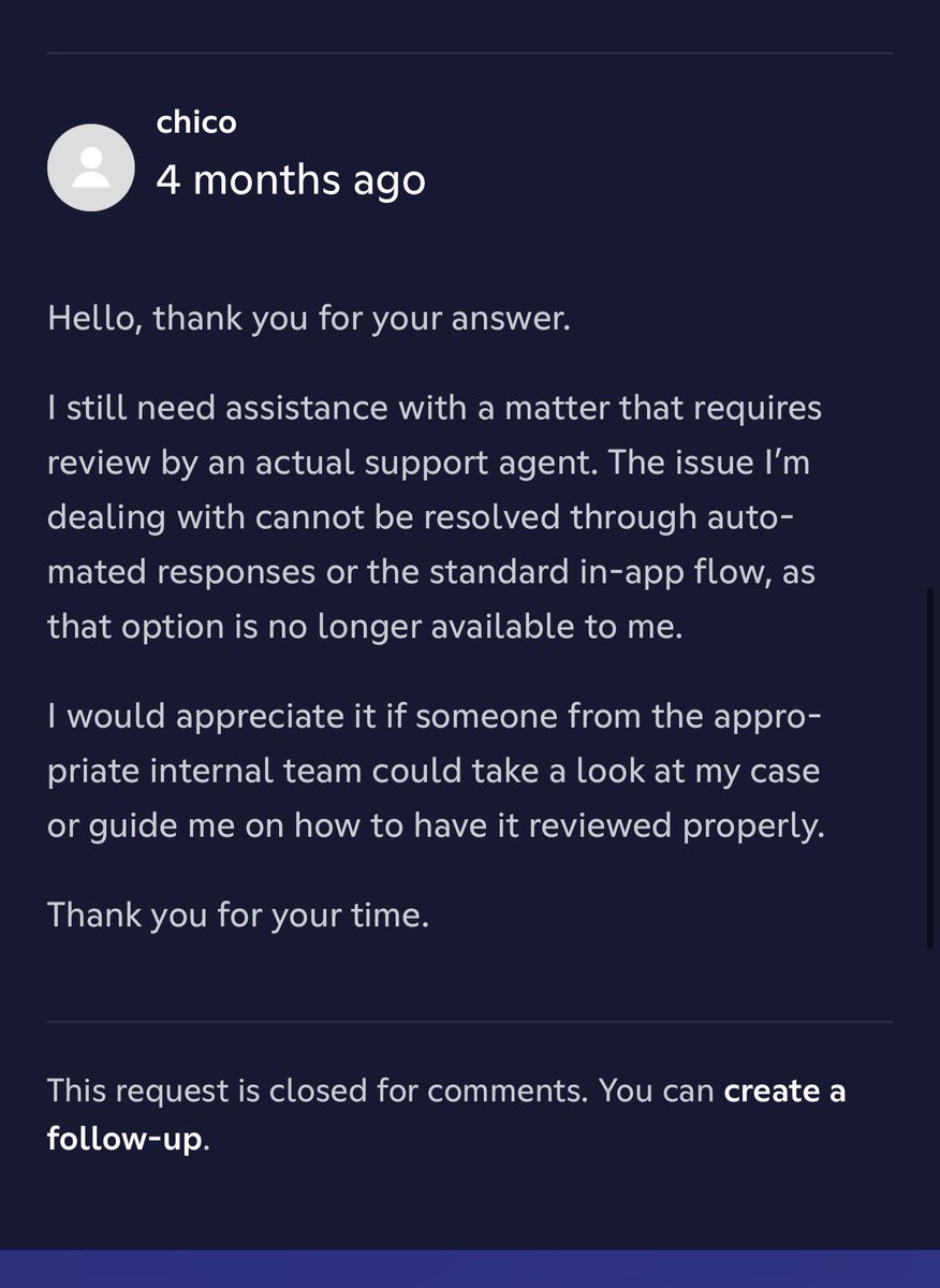 iiichicoo's tweet photo. discord please fix this , im also really confused because the ticket was marked as solved without any updates on my ban and the social team said they can’t help further :< https://t.co/3RPqOAogMB