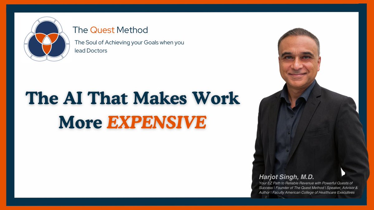 HarjotMd's tweet photo. AI should make work easier.
So why does it make it more expensive?
When AI makes work look finished but creates more work downstream, leaders pay the price.
Read here: https://t.co/PL4MOkFyEv
#HealthcareLeadership #AIinHealthcare #Leadership https://t.co/62WTBAon3n