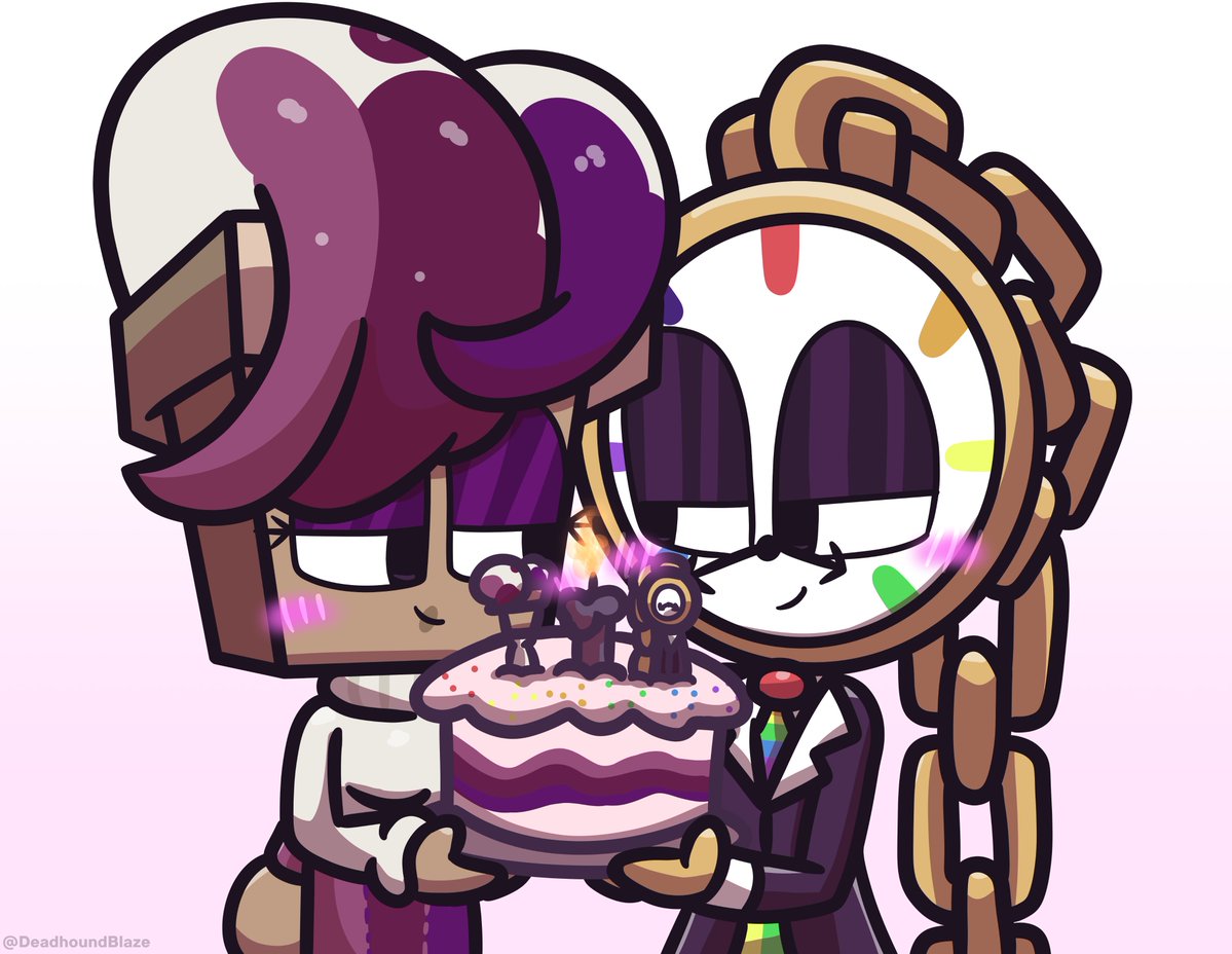 DeadhoundBlaze's tweet photo. I know it's days ago but screw it, I was overwhelmed throughout the past days anyhow, so poting here and now
Happy (belated) anni to them.. or... 
#DandysWorld #Dyle #Brusha https://t.co/bEQiotobbm