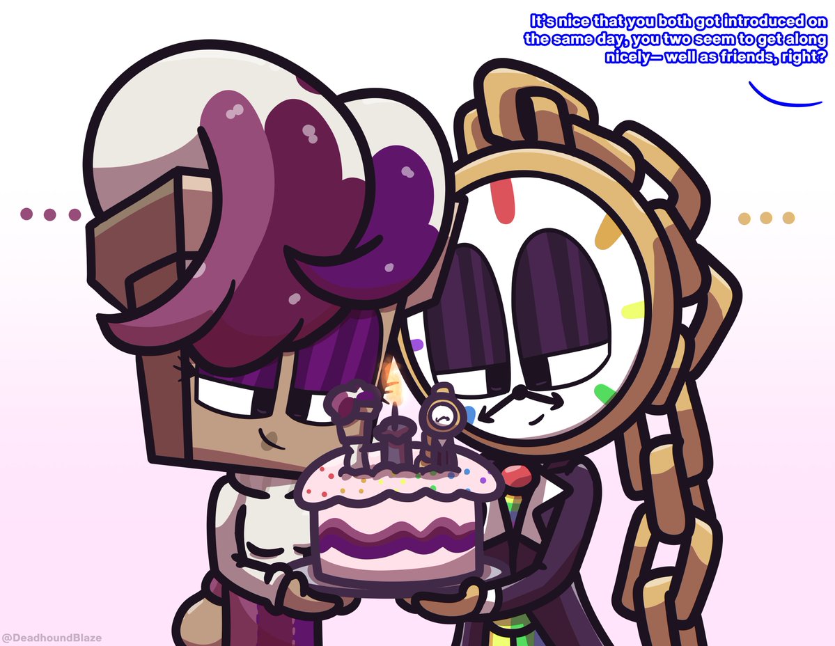 DeadhoundBlaze's tweet photo. I know it's days ago but screw it, I was overwhelmed throughout the past days anyhow, so poting here and now
Happy (belated) anni to them.. or... 
#DandysWorld #Dyle #Brusha https://t.co/bEQiotobbm