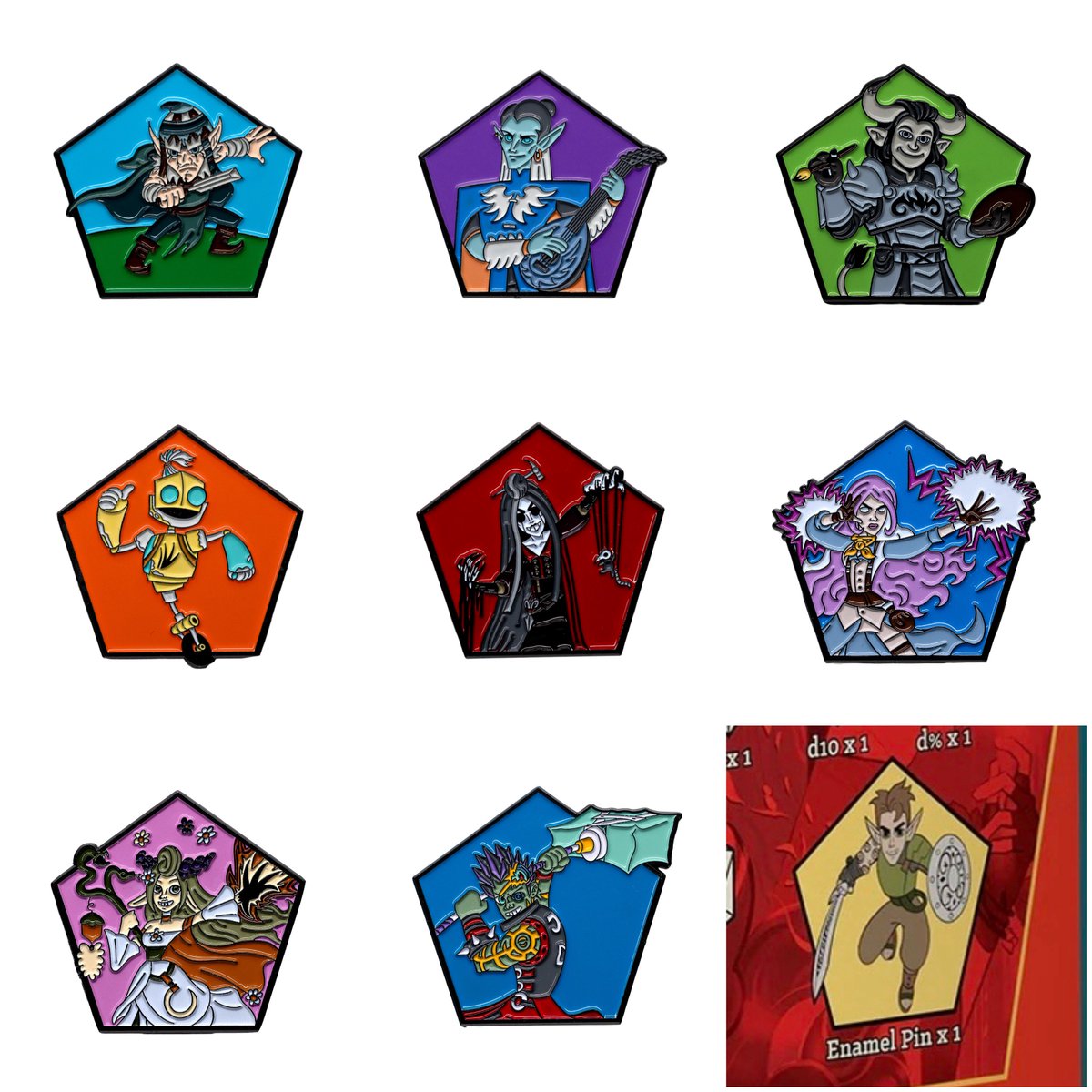 xkizato's tweet photo. after the vox machina set we��re also getting bells hells and mighty nein dice sets from sirius plus these ones have pins included as well!! 

(braius getting his first dice set i’m so happy) https://t.co/T6VsjpC7qu