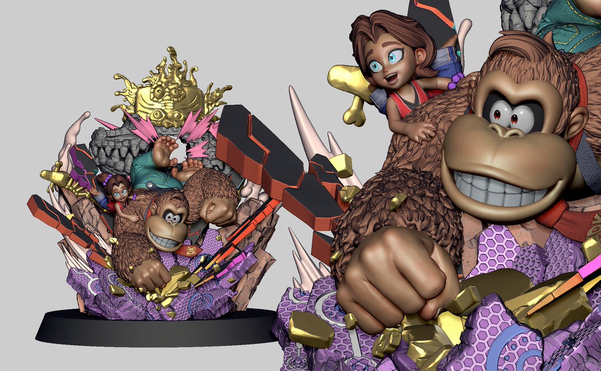 Emanuelv2510's tweet photo. Donkey Kong Bananza - statue I made for @wakecollectibles
Video credits belong to: @FncAnime
#donkeykong #dk #nintendo #fanart #donkeykongfanart #3dart #3dartist #zbrush #zbrushsculpt #charactersculpt #digitalsculpt #3dsculpt #statue #collectibles #collectiblestatue https://t.co/s4bgUbTsGP