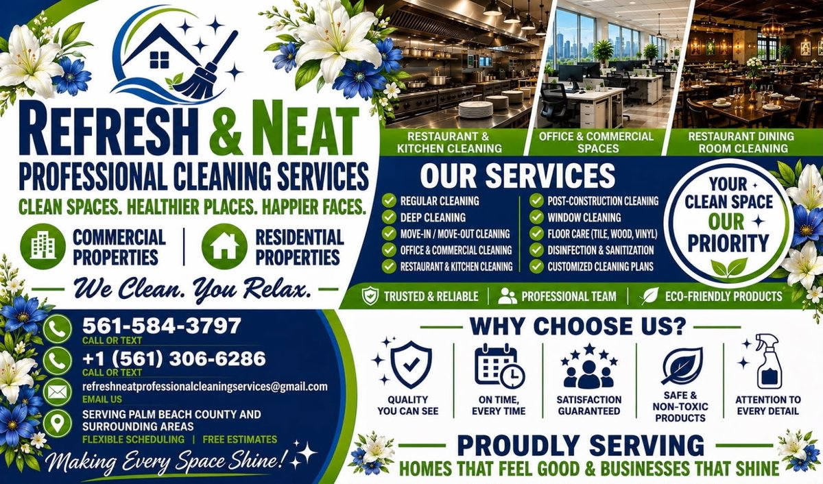 WadnerDenival2's tweet photo. Hello Friends!

Good afternoon. 

Allwiche from Refresh and NEAT Professional Cleaning SERVICES Company is here.

We Provided a Great Services on the Cleaning industry. 
Please share it with your family and friends. 
We look forward to having a great business experience with you. https://t.co/W5QKxPK1x4