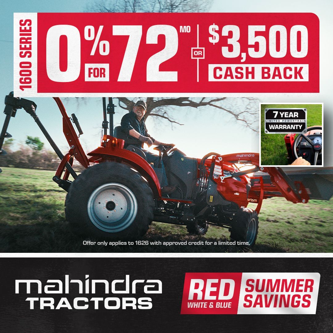 MarcyDuane's tweet photo. Mahindra's Red White and Blue Summer Savings are here! Save big on the tractor you need. Visit us today at  https://t.co/GmR581VWqP!
.
.
.
#MahindraTough #BuiltLikeNothinElse #AgEquipment #AgMachines #SupportLocal #Discover https://t.co/sjaEgJMvSo