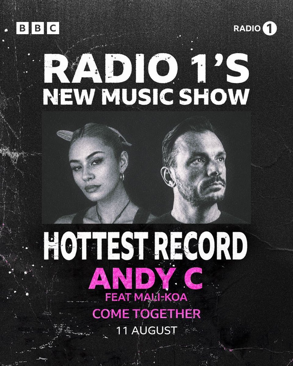 ANDYC_ram's tweet photo. WE COME TOGETHER TONIGHT ❤️‍🔥

Come Together ft. Mali-Koa.

OUT NOW 🙏 

Massive thanks to Jack Saunders for making it his Hottest Record tonight @BBCR1 👊

https://t.co/0JUZTEv81K https://t.co/eHgYL6GruH