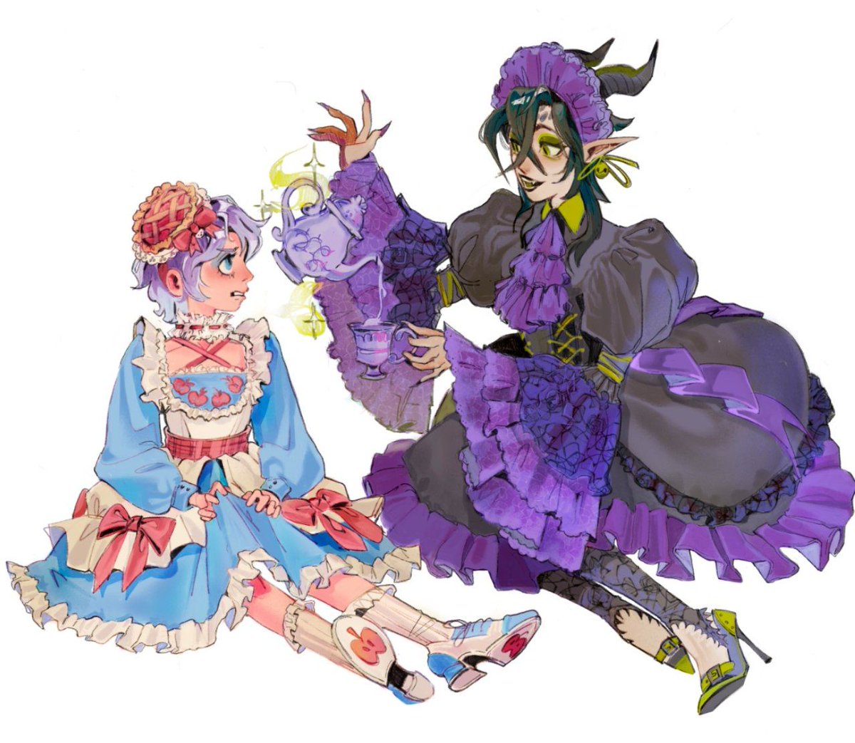 uncannybalism's tweet photo. how not to make friends with people who hate ribbons and ruffles #twst https://t.co/xoHTTdWTl4