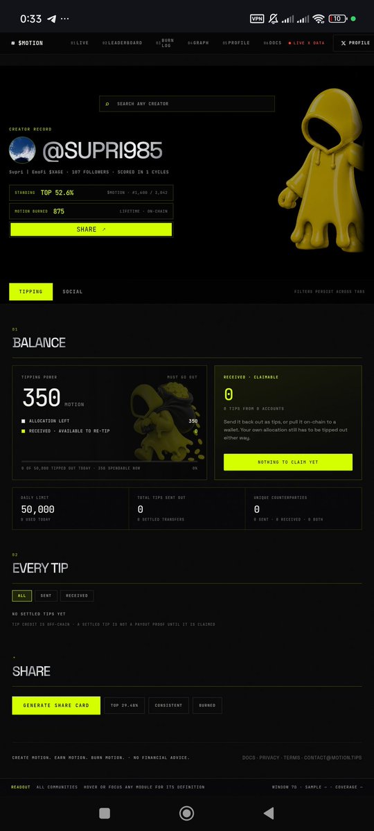 Supri985's tweet photo. If you like my profile on @motiontip please leave a $MOTION tip in the comments section

🔸Example : @tipmotion tip 300

My profil: https://t.co/6FVysVHnpW https://t.co/pHYLJyO7PL