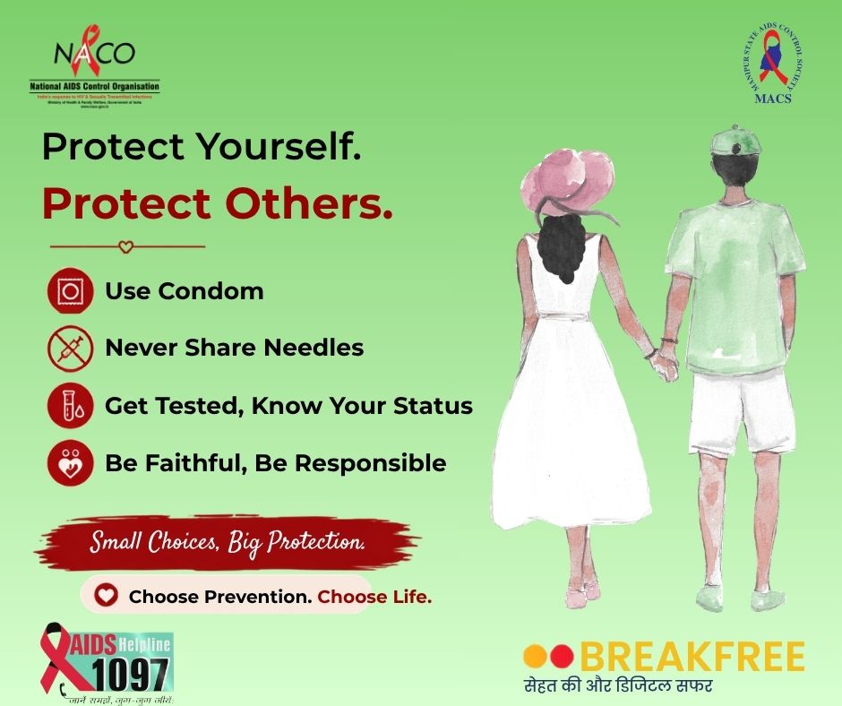 ManipurAIDS's tweet photo. Protect yourself, protect others.
#IndiaFightsHIVansTI #KnowYourHIVStatus #HIVAwareness #HIVPrevention
#EndAIDS #EndStigma https://t.co/WE6zRBUrcl