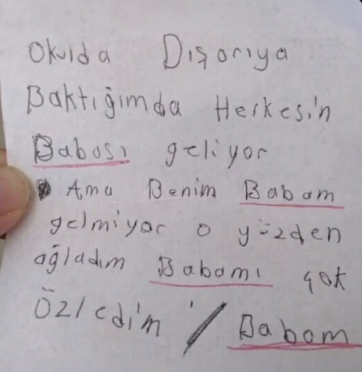 olumsuzsehitler's tweet photo. Okuma yazmayı yeni öğrenen bir şehit evladının mektubu. https://t.co/kYBFzt2blE