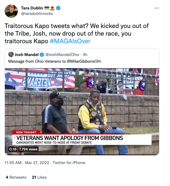 LarissaFrank79's tweet photo. The same #hypocrite #Boomer who calls @Republican #Jews #kapo & declares them no longer allowed to be #Jewish #antisemite #antisemitism
#SignTara #HireTara https://t.co/PxwNqTPecv