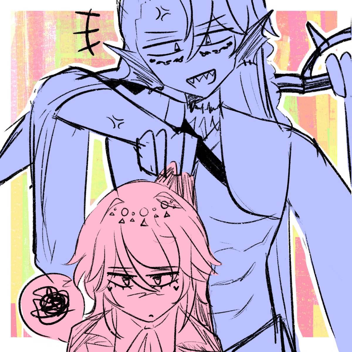revremains's tweet photo. so tired but i’m doing anything for my fuckass yumeship even if it’s a shitty doodle #morimens #morimensoc https://t.co/qTNjijfc5a