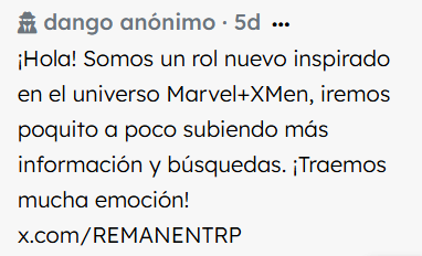 dango_cc's tweet photo. (1) ¡rol inspirado en marvel y xmen! @REMANENTRP 🩷
(2) censurado por si me ponen alguna etiqueta en la cuenta, pero dilo anon (?) https://t.co/pe6OkkZHYh