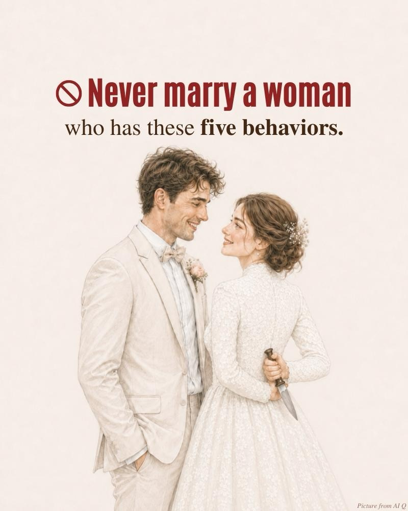 ModernStoicsHQ's tweet photo. Never marry a woman who has these five behaviors.

-Thread- https://t.co/R2cS9xYrST