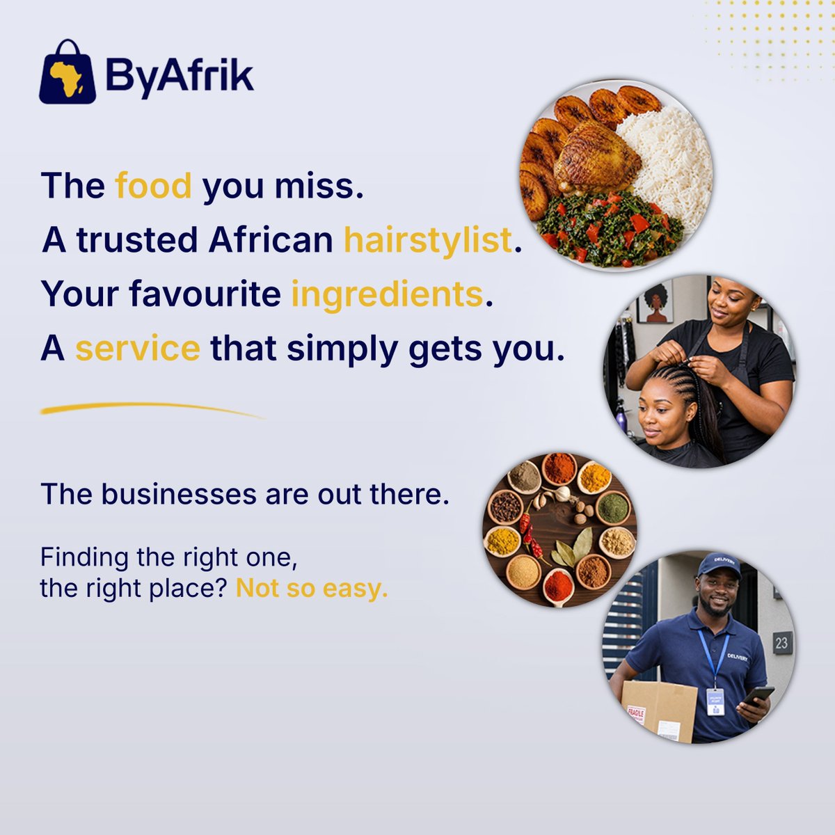 ByAfrikapp's tweet photo. Sometimes, finding a taste of home, a familiar service, or an African-owned business you can trust shouldn’t require endless searching.

Yet for many Africans living in the diaspora, that’s still the reality.

The businesses exist. The community is here. What’s missing is an easier way to connect the two.

That’s why we’re building BYAfrik — to make discovering African-owned businesses, products, and services around you simpler.

Because wherever life takes us, staying connected to our culture and community should be easier. 🌍

BYAfrik is coming September 1.

Be among the first to discover what’s around you.

👉 Join the waitlist at https://t.co/5vhdskN0A0

#BYAfrik #AfricanDiaspora #AfricansInAmerica #AfricanOwnedBusiness #SupportAfricanBusiness #AfricanCommunity #DiasporaCommunity