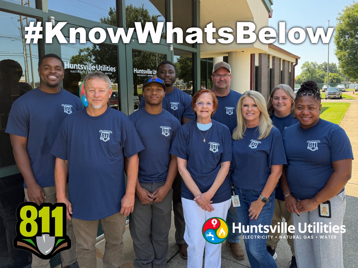 HSVUtilities's tweet photo. Some of our Natural Gas and Water Operations people getting into the National 811 Day spirit! #Call811 #KnowWhatsBelow #CallBeforeYouDig @alabama811 https://t.co/rBlpBClodb