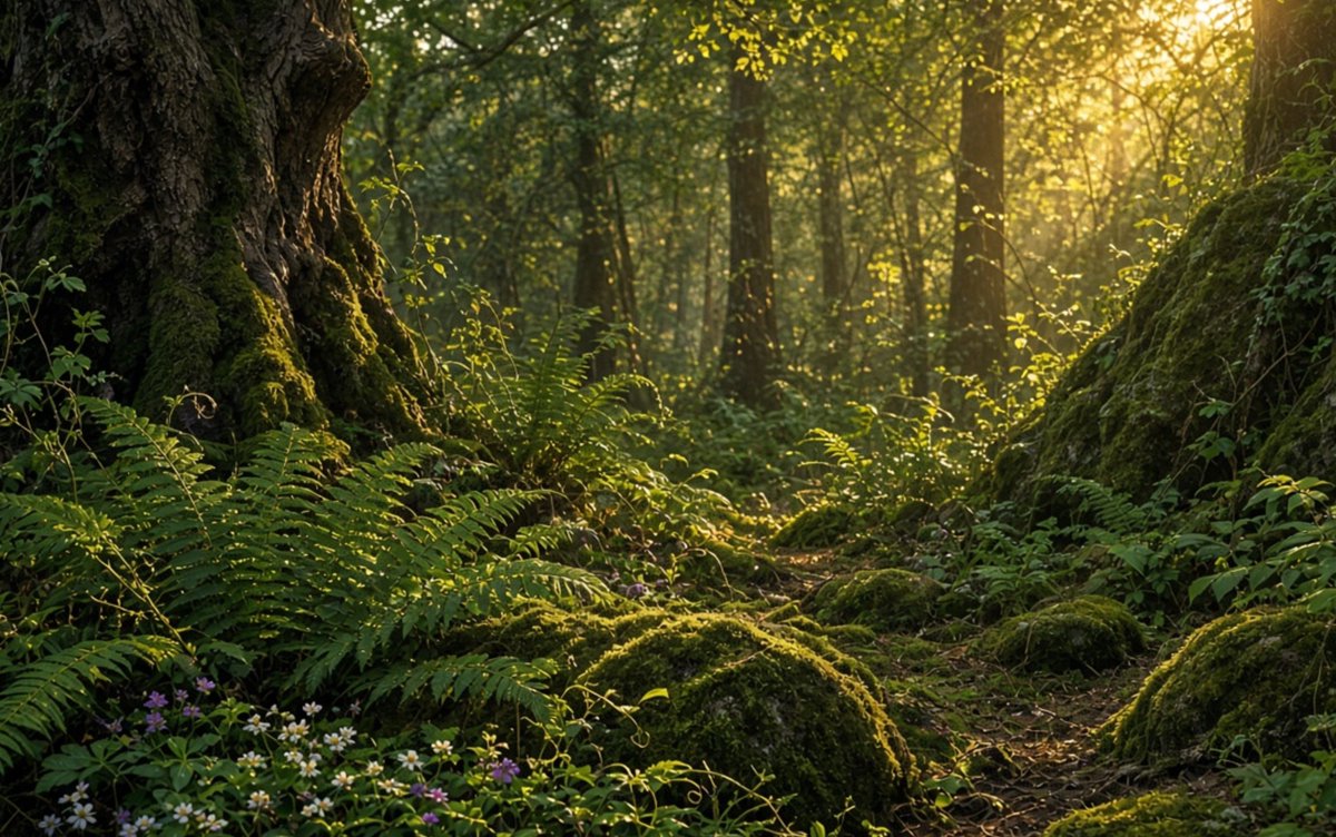 MikeOG22's tweet photo. Lost in the quiet of the forest
Where sunlight filters through the leaves
And everything grows wild and free
Nature doesn’t rush.
It just is.
How would it be watching your best movie here? ?  

🍿🎬 https://t.co/fPcFcyYYhd