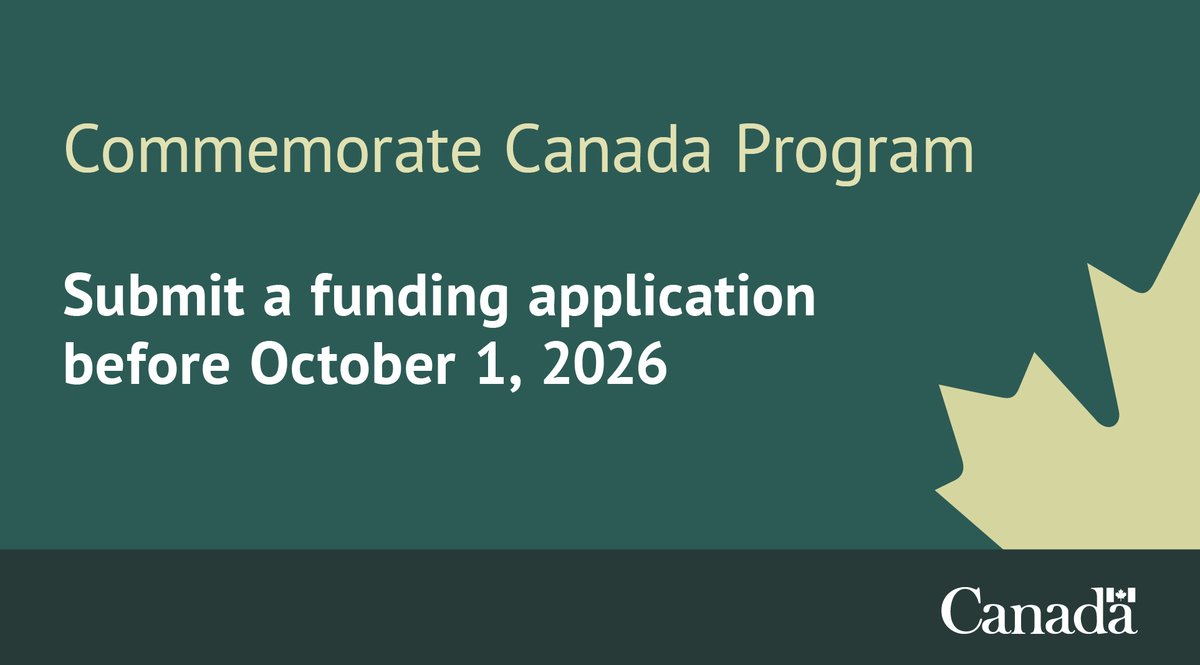 CdnHeritage's tweet photo. Does your organization have upcoming projects that commemorate people, places, events, and accomplishments that helped shape our country?

You could be eligible for funding through the Commemorate Canada Program!

Apply today: https://t.co/zjTAwizsyc https://t.co/P62fSZLBVQ