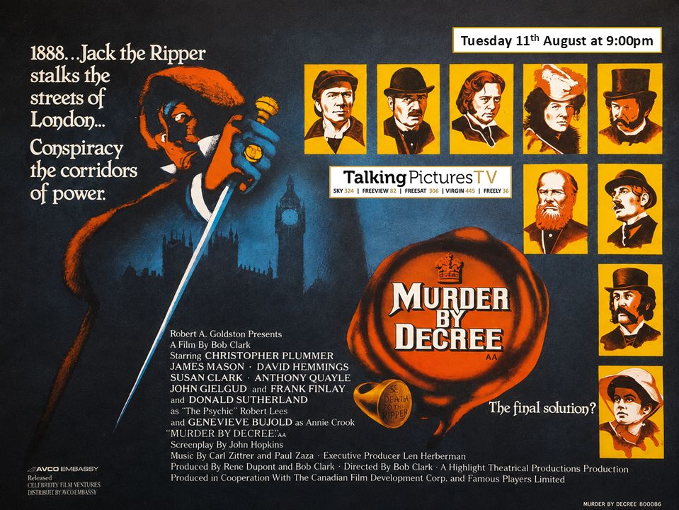 TalkingPicsTV's tweet photo. Murder and conspiracy...
🔎 SHERLOCK HOLMES: MURDER BY DECREE (1979) 9pm starring #ChristopherPlummer #JamesMason #DavidHemmings thriller #TPTVsubtitles https://t.co/jYsxwx5P7r
