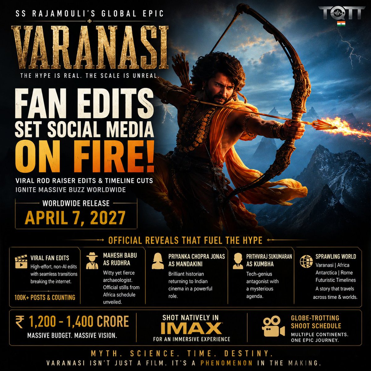 tott_ind_offl's tweet photo. #Varanasi #SSRajamouli #MaheshBabu #PriyankaChopra #PrithvirajSukumaran #VaranasiMovie #SSMB29 #IndianCinema #PanIndiaCinema #IndianMovies #MovieBuzz #TOTT https://t.co/NlzP9AIbvZ