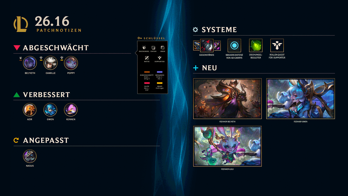 LoLGermany's tweet photo. Tauch in die Details von Patch 26.16 ein 🏊‍♀️ https://t.co/Qiy1rFtUMN