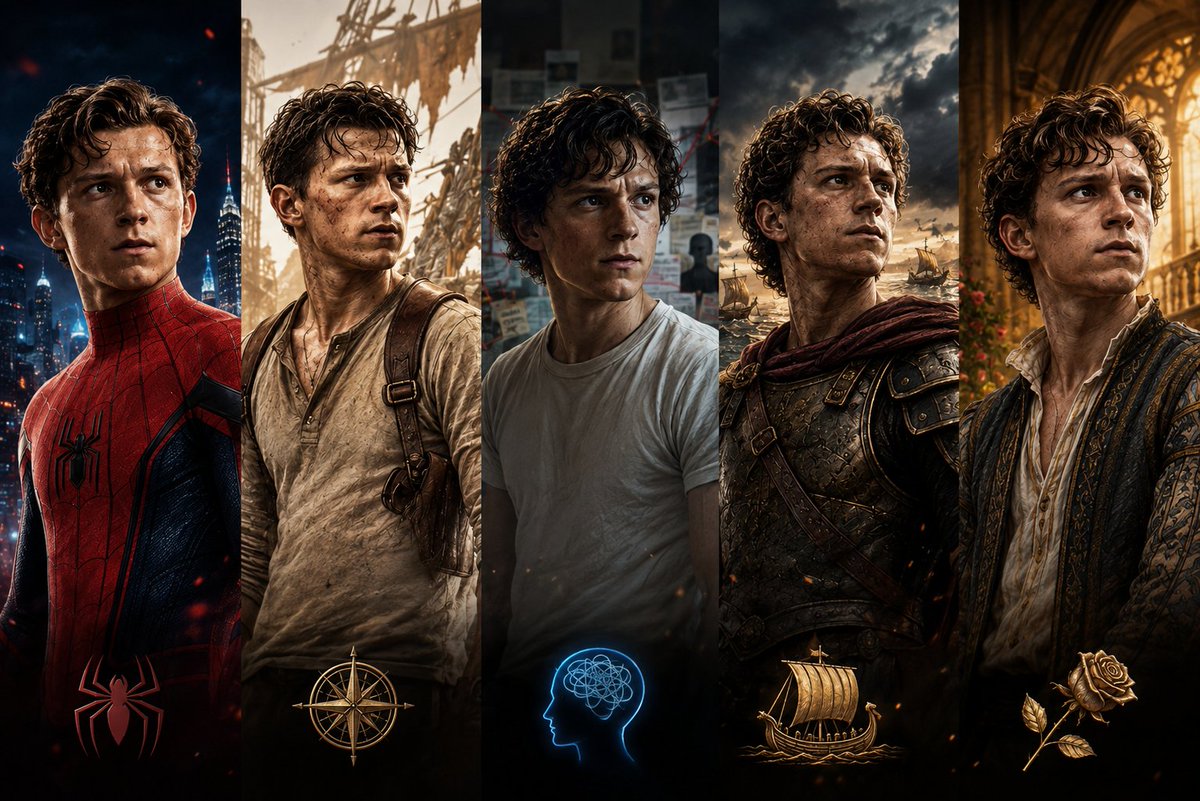Dosway04's tweet photo. Some of the best roles Tom Holland has ever played.

*Peter Parker (Spider Man)
*Nathan Drake(uncharted)
*Danny Sullivan (Crowded Room)
*Telemachus( The Odessy )
*Romeo (Stage Play).

What's the best Tom Holland movie you've watched🎬.
//SPIDER-MAN BRAND NEW DAY// TOM HOLLAND//. https://t.co/JhsCN5lNzE