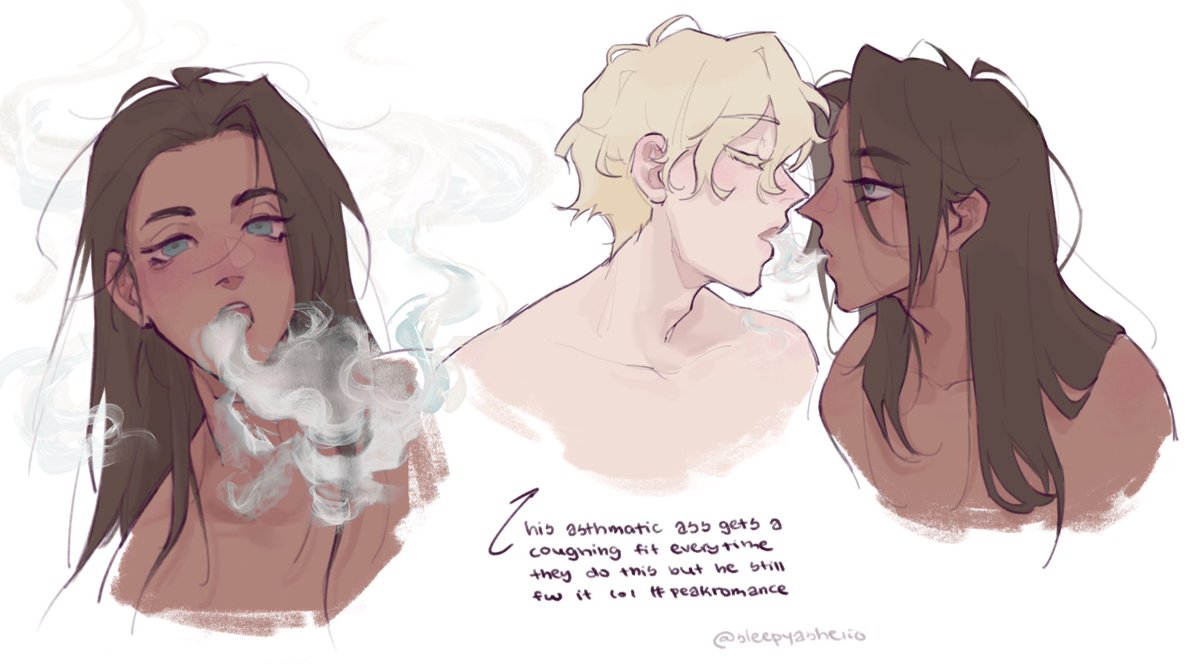 sleepyashelio's tweet photo. hyuna (and luka) smoking weed on some freaked out shi i cant draw smoke at all #hyuluka #ALNST https://t.co/6MfirUxJMS