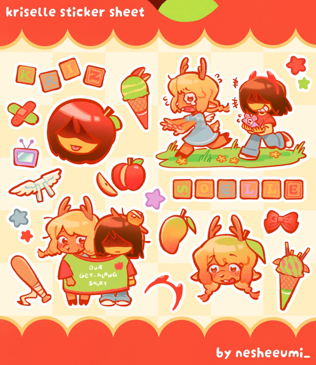 nesheeumi_'s tweet photo. silly stickers…. #deltarunefanart #kriselle #deltarune https://t.co/RjR0UAgHLL
