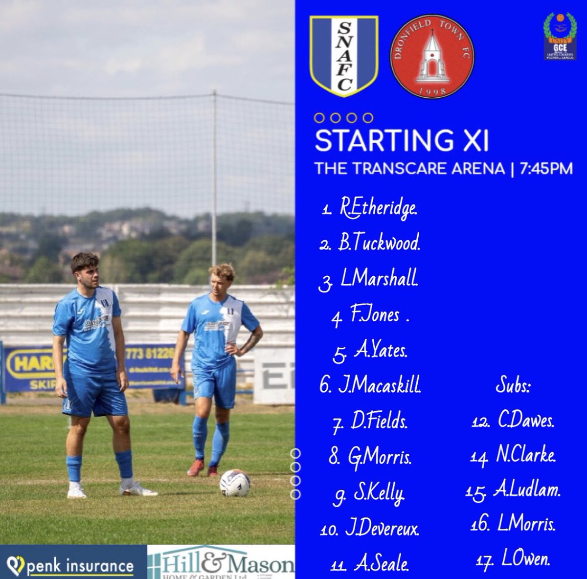 officialshiners's tweet photo. Tonight’s lineup to face @DronfieldTownFC 👇

#COYS #Shiners #100years 💙🤍💛 https://t.co/nwKMB6yWES