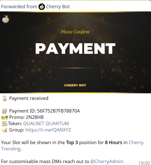QanChain's tweet photo. We got Platinum on Cherry bot and ads. We really need that 1 Mil MCP 
#bsc #bnb #cryptostrong #Binance https://t.co/OAtQ8u0JCz