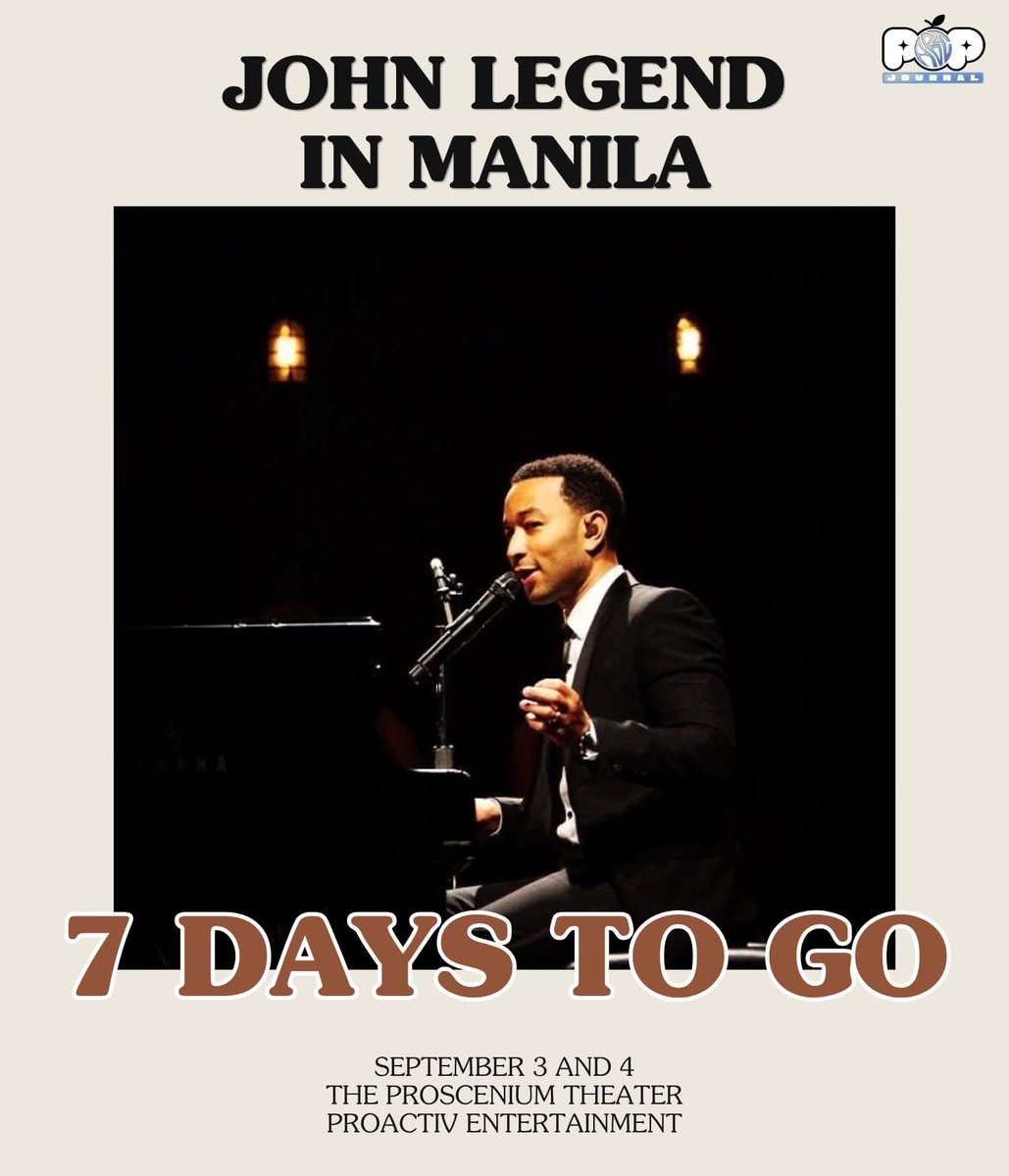 abcpopjournal's tweet photo. SEVEN DAYS TO GO! ♥️
JOHN LEGEND: AN EVENING OF SONGS AND STORIES
🗓️ 09.03-04.26 | 8PM
📍 The Proscenium Theater, Makati
🎟️Ticketworld
https://t.co/hmwvgLMHXC
Presented by: Proactiv Entertainment
#JohnLegend https://t.co/h3UEyO1QzW