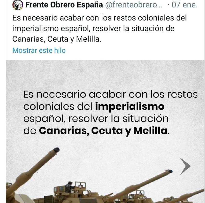 cometeuncagarro's tweet photo. Los del partido político creado para llenar las cuentas bancarias de Vaquero, cuando se les dice que no hace ni 5 años defendían ''descolonizar'' Ceuta, Melilla y Canarias, el principal argumento es ir a lo personal, intentando poner a Gisbert como un borracho. 

Son muy niñatos. https://t.co/Rlu6E7W8Ev
