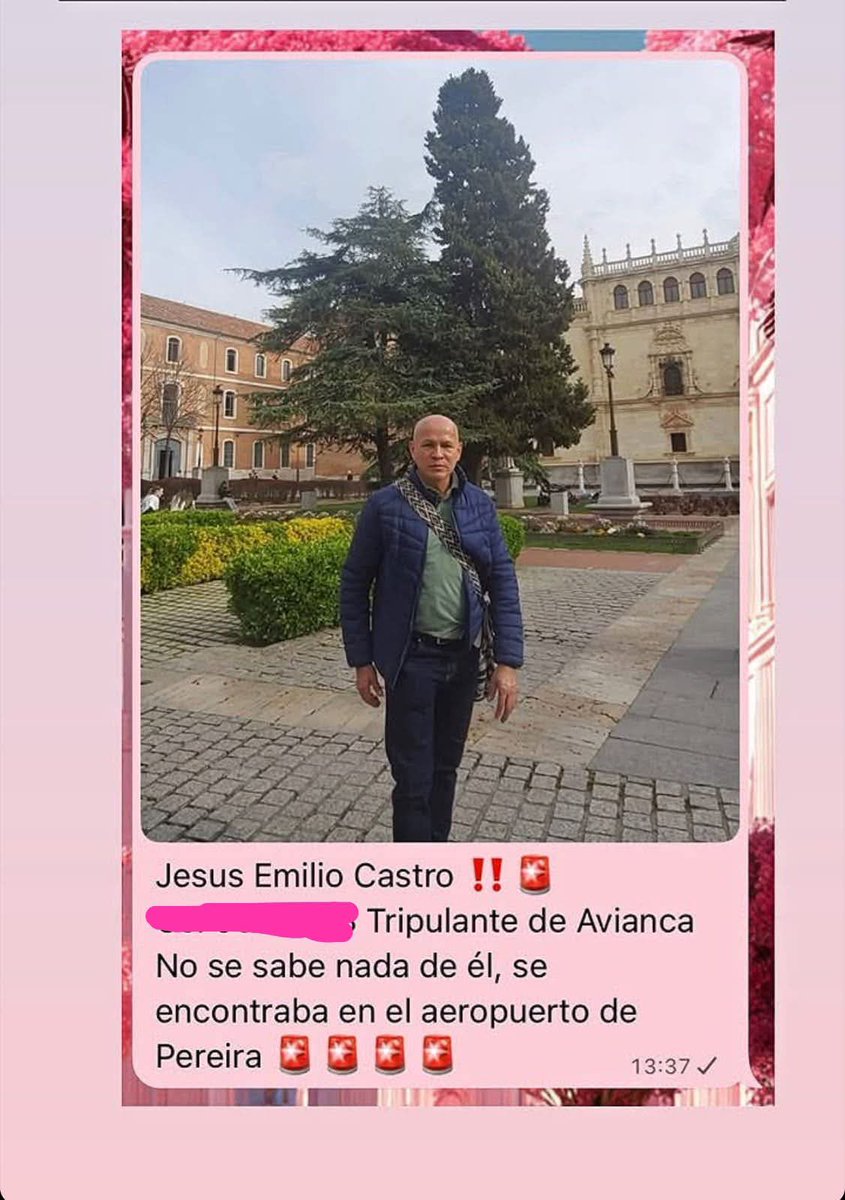 angell_774's tweet photo. @LocSISMOPereira @piapaulette Aún está desaparecido, se encontraba en el aeropuerto de Pereira!! https://t.co/sjX7HPDbom