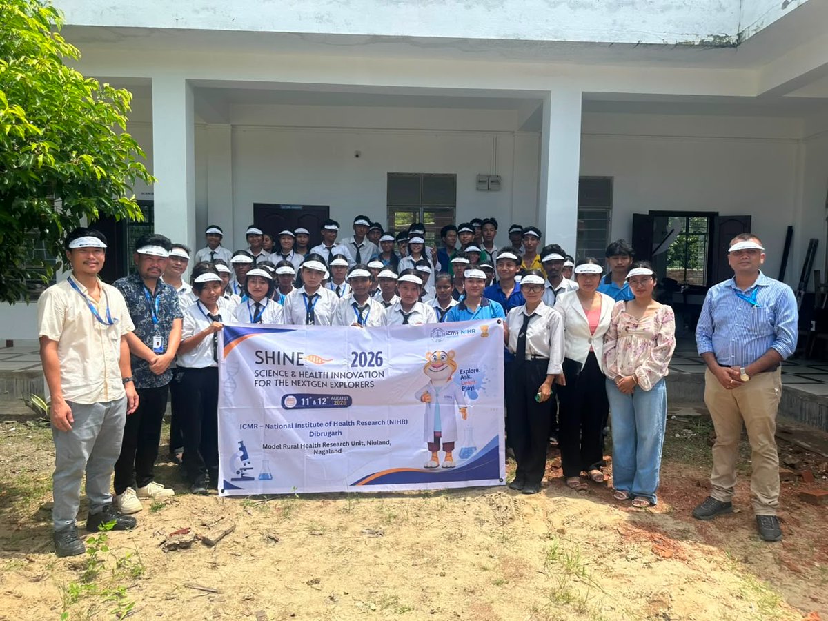 icmrnihrdib's tweet photo. MRHRU Niuland, Nagaland successfully organised Day 1 of #SHINE2026 with enthusiastic participation from 67 students of Classes IX &amp; X. The programme inspired young minds to explore science, health research and innovation. 🔬✨ #ICMR #MRHRU https://t.co/JACl11oB2y
