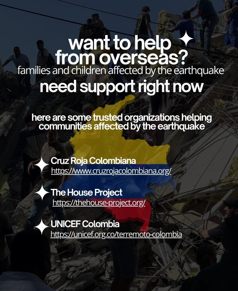 rkivetannie's tweet photo. Colombia is currently experiencing a humanitarian crisis after a powerful 7.4 magnitude earthquake. My city is completely destroyed. If you are able to donate or simply share this information, here are some ways to help from abroad: https://t.co/MDLwzKDse5