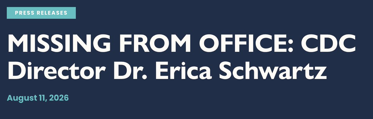 314action's tweet photo. "Trump and RFK Jr. are already cutting Dr. Erica Schwartz out of crucial public health decisions."

The first real test as CDC Director will be responding to Trump’s EO. It’s time for Dr. Schwartz to prove she’s more than a loyalist. 

➡️Statement here: https://t.co/coNXKzTVX8 https://t.co/uhiFntwhtF