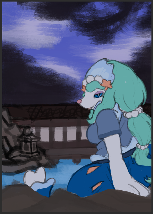 Echrosart's tweet photo. A primarina? https://t.co/u2ji5vj4LK