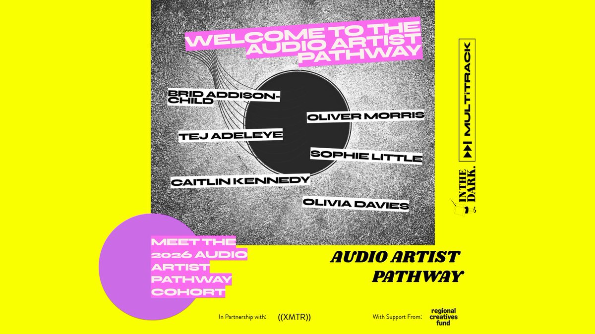 _multitrack's tweet photo. From so many talented applicants, we have our cohort! A huge thank you to everyone who applied &amp; to our dedicated shortlisters. 
The Audio Artist Pathway is delivered by Multitrack &amp; In The Dark, in partnership with XMTR supported by Regional Creatives Fund. @AmazonUK https://t.co/PviCK2arSK