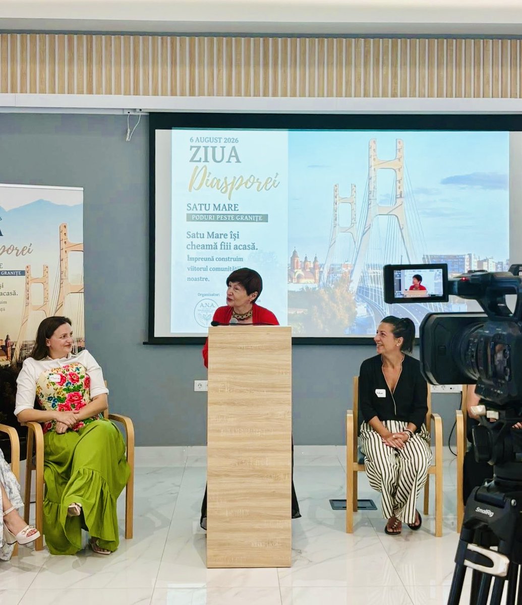 SMiculescu's tweet photo. My hometown Satu Mare hosted “Bridges Across Borders” — part of Romania’s #DiasporaDays2026. I was happy to speak at this wonderful event bringing together people from home and abroad, strengthening ties and creating new opportunities for cooperation, investment and development. https://t.co/IImlzpqE3Z